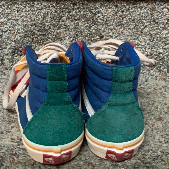 Vans Sk8-Hi colorblock suede multicolor size 2.5 - Picture 4 of 7